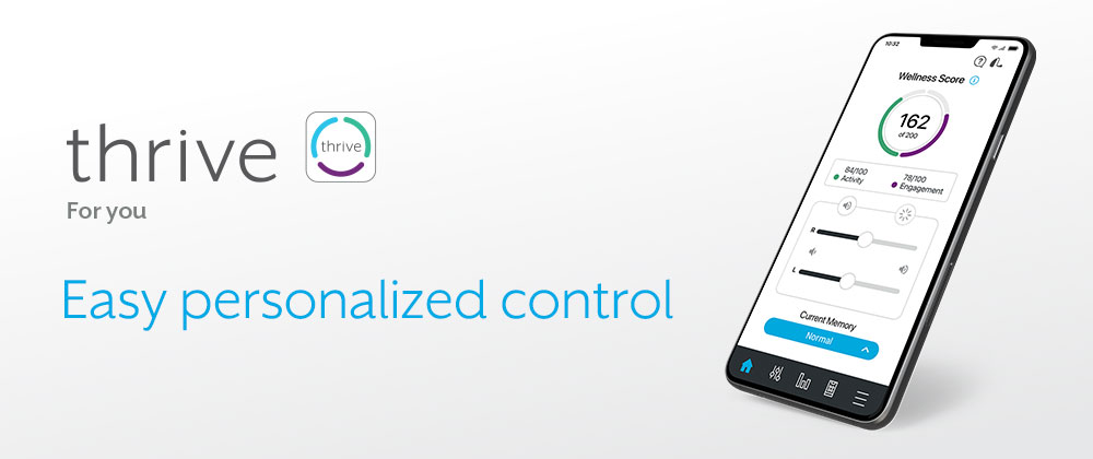 Thrive Hearing Control app - app screen